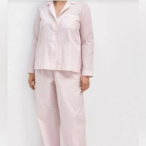 TALBOTS Organic Cotton Poplin Pink Pajama Set XXL/20W